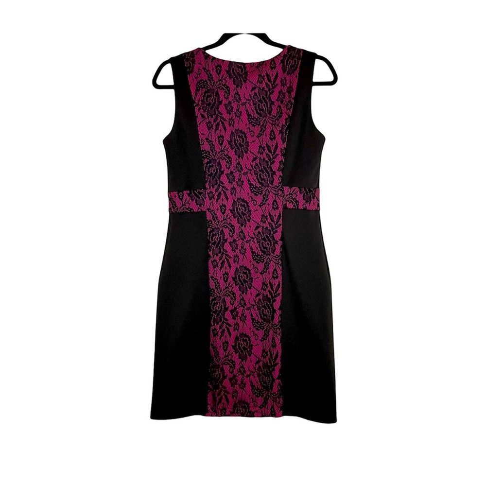 Enfocus Petite Bodycon Dress Black and Magenta 8P